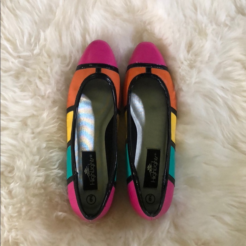 Retro Color Block Flats